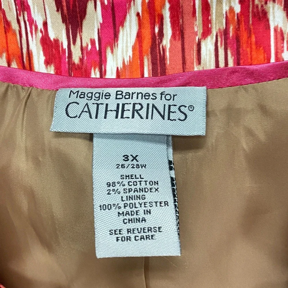Maggie Barnes for Catherines Open Blazers Women Plus Sz 3x‎ Abstract Print